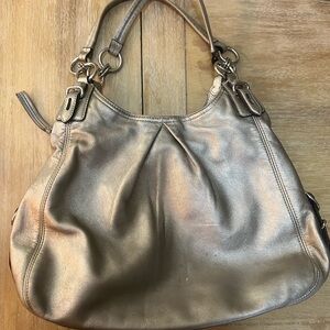 Coach Shimmering Silver Hobo Bag